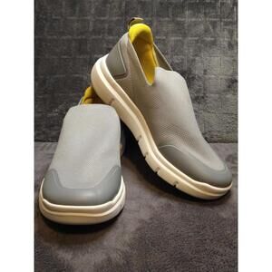 FitVille Brisk Walk Mens 8.5W Slip On Arch & Heel Support Sneakers Gray/ White